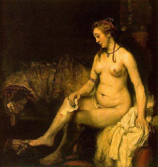 REMBRANDT Harmenszoon van Rijn Bathsheba in her bath, also modelled by Hendrickje, Norge oil painting art